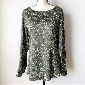 Banana Republic Green Floral Dot Blouse